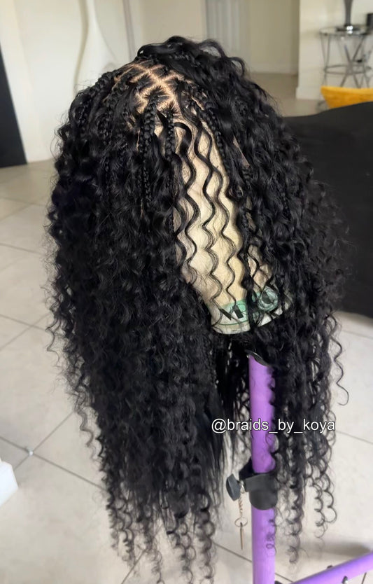 Human Hair Boho Knotless Full Lace Wig